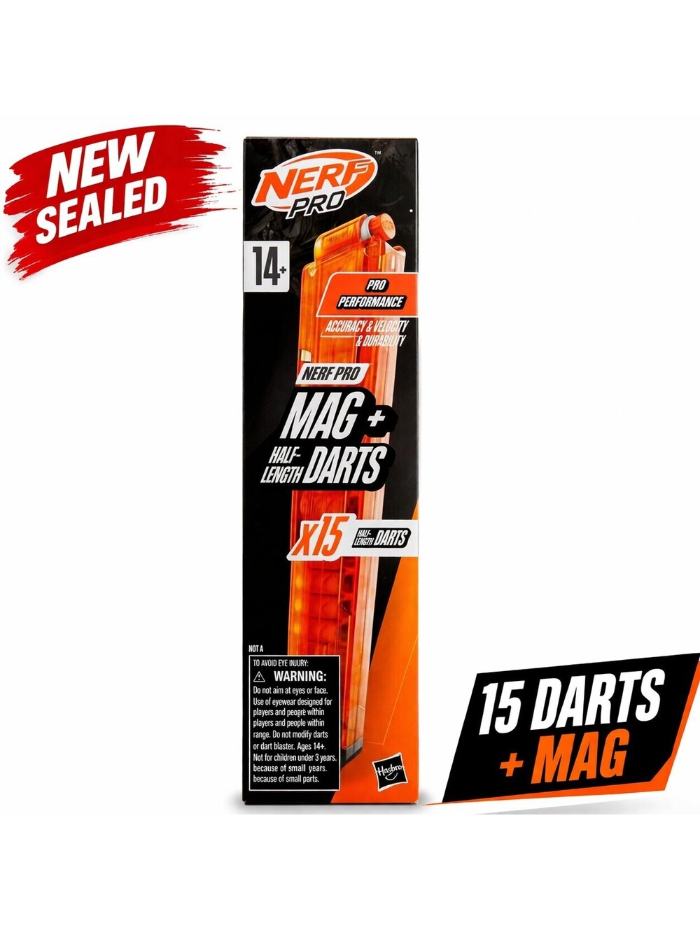 Nerf Pro Mag Plus Half-Length Dart Magazine Refill 15 Darts Brand New Sealed